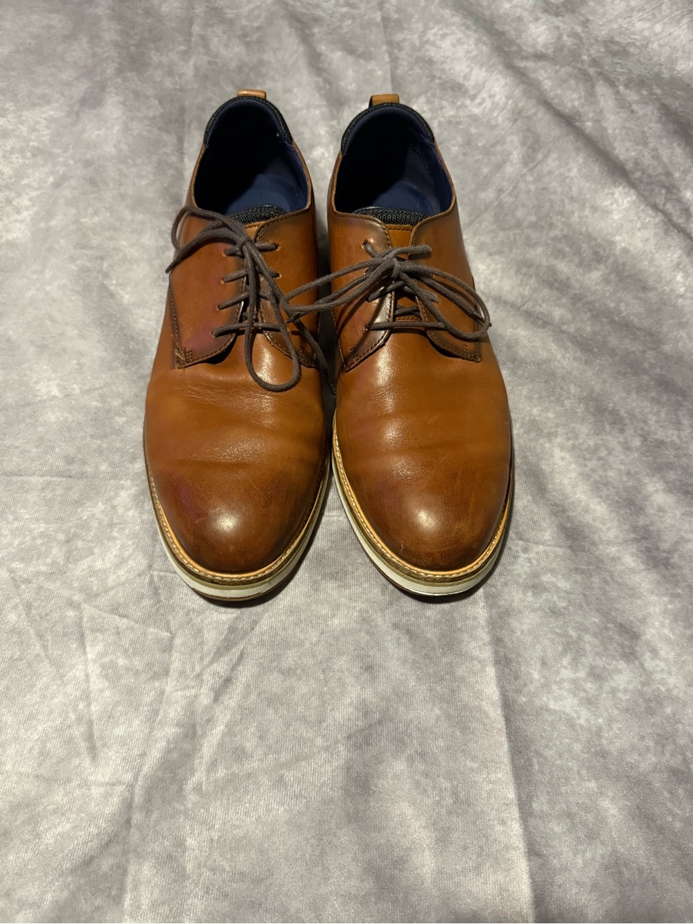 Cole Haan Men's Casual Brown Leather Derby Shoes - Picture 2 of 9